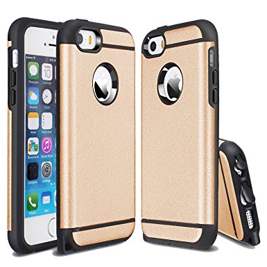 CHTech Double Layer Scratch Proof Armor Case for Apple iPhone 5/ 5S - Royal Gold