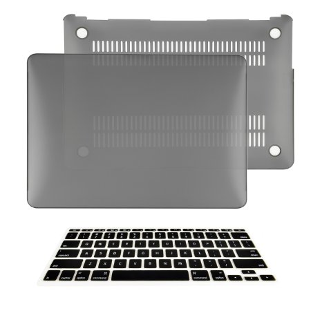 TOP CASE - 2 in 1 Bundle Deal Air 11-Inch Rubberized Hard Case Cover and Matching Color Keyboard Cover for Macbook Air 11" (A1370 and A1465) with TopCase Mouse Pad - Gray