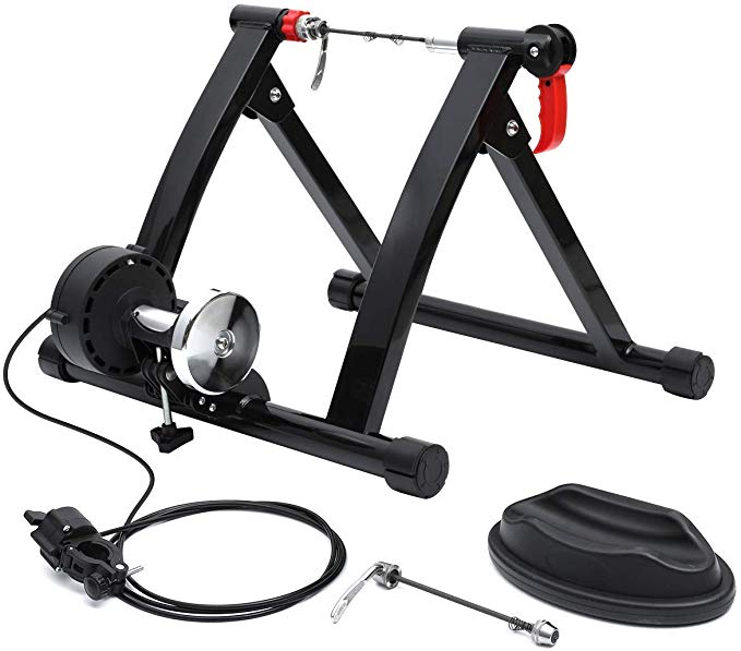 KINGSO Bike Trainer Stand Steel Bicycle Exercise Magnetic Stand with Noise Reduction Wheel