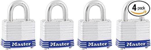 Master Lock 3D Laminated Steel Keyed Padock, 1-9/16 in. Wide with 3/4 in. Shackle