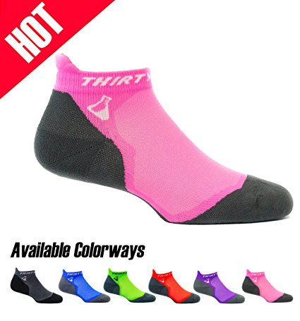 Thirty 48 Ultralight Athletic Running Socks for Men and Women with Seamless Toe, Moisture Wicking, Cushion Padding