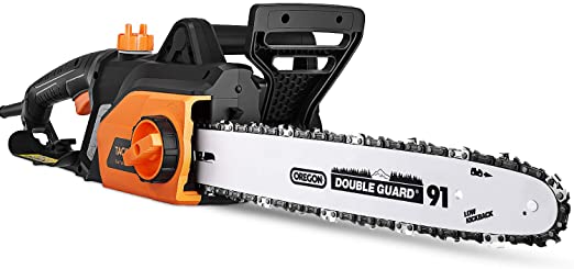 TACKLIFE 1800W Chainsaw, 35cm Bar, Electric Chainsaw with Tool-Free Chain Tensioning, Automatic Oiling, Lightweight Design, 10M Cable - GCS1800