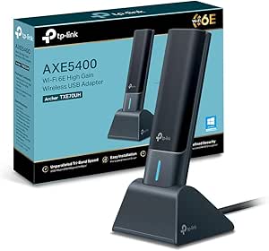 TP-Link Clé WiFi 6E Puissante AXE5400 à gain élevé Archer TXE70UH, Adaptateur Réseau sans Fil, USB 3.0 Tri-Bande (6GHz/5GHz/2.4GHz), Antennes doubles à gain élevé, WPA3, Windows 11/10