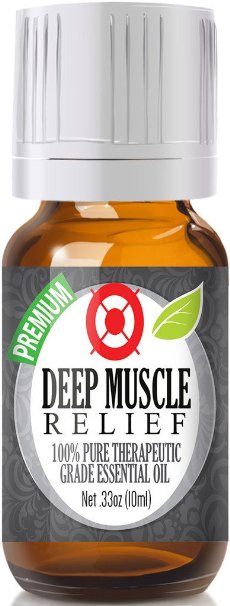 Deep Muscle Relief - 100 Pure Best Therapeutic Grade Essential Oil - 10ml Comparable to DoTerras Deep Blue and Young Livings PanAway Blend - Wintergreen Peppermint Chamomile Blue Eucalyptus Camphor