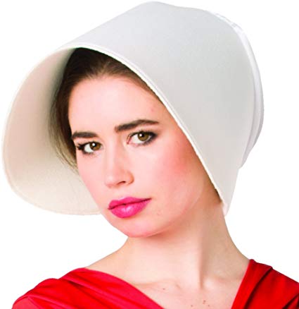 Rasta Imposta Handmaid's White Bonnet with Wide Brim, Adult Size