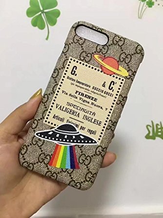 iPhone7 Plus iphone8 plus Bankertedb (Fast US Deliver Guarantee Fulfilled by Amazon) GU Fashion Graphic Style PU Leather Case Cover for Apple iPhone 7 Plus iphone 8 plus (UFO Planet)