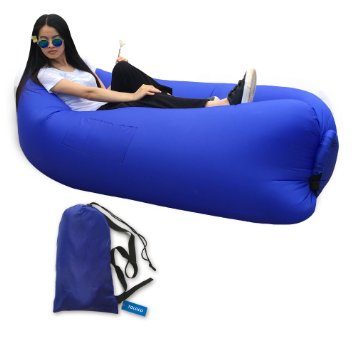 TOLOCO Outdoor Inflatable Lounger Nylon Fabric Beach Lounger Convenient Compression Air Bag Hangout Bean Bag Portable Dream Chair