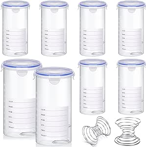 8 Sets Plastic Paint Containers with Lids Airtight Paint Container with Stainless Steel Mixing Ball Touch up Paint Cups Paint Storage Containers Paint Container (Dark Blue, 1500 ml)