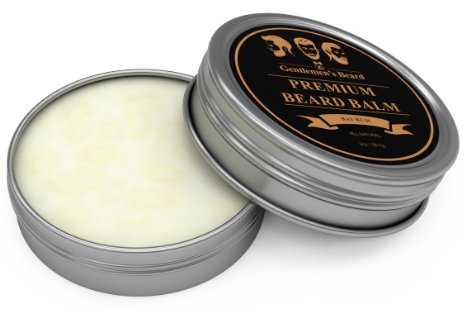 Beard Balm - Bay Rum - Premium Leave-in Beard and Skin Conditioner and Softener - Best All Natural Organic Oils Butters and Waxes for Men By The Gentlemens Beard - Hand Crafted in the USA