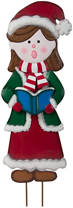 Miles Kimball Metal Girl Caroler by Fox River Creations, Winter Holiday Yard Décor