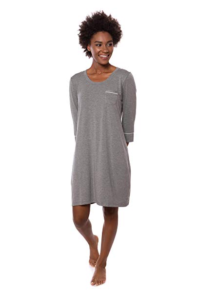Women's Sleep Shirt 3/4 Sleeve - Classic Nightshirt for Her by Texere (Zizz)