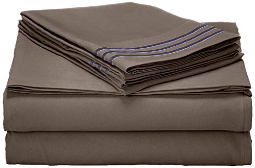 Elegant Comfort 1500 Thread Count Wrinkle & Fade Resistant Egyptian Quality Ultra Soft Luxurious 4-Piece Bed Sheet Set, King, Grey