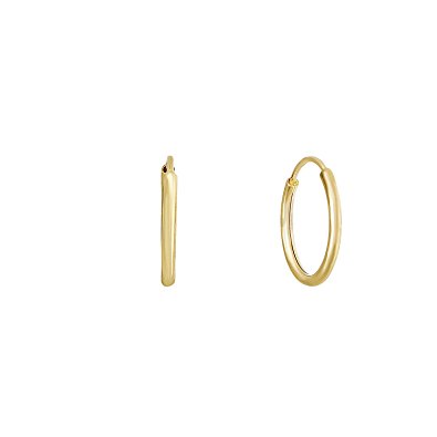 14k Yellow Gold Round Endless Flexible Hoop Earrings - 10-18mm