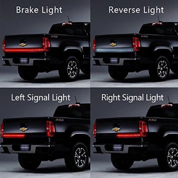 Winblink 60 Inch Auto Tailgate Led Light Bar Strip Red and White Waterproof Running Reverse Brake Turn Signal Tail Dodge Ram Truck Pickup SUV Jeep