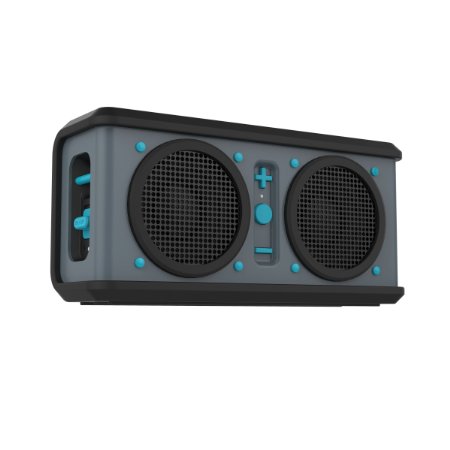 Skullcandy Air Raid Water-resistant Drop Proof Bluetooth Portable Speaker, Grey, Black and Hot Blue