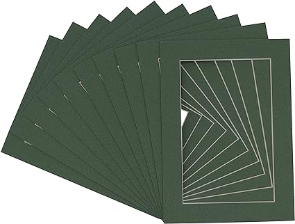 12x16 Mat for 16x20 Frame - Precut Mat Board Acid-Free Hunter Green 12x16 Photo Matte For a 16x20 Picture Frame, Premium Matboard for Family Photos, Show Kits, Art, Picture Framing, Pack of 1 Mat