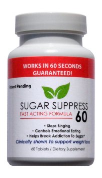 SUGAR SUPPRESS 60 - Stops Sweet Cravings And Binging In 60 Seconds Guaranteed... Clinically Shown To Promote Weight loss 60 Tablets