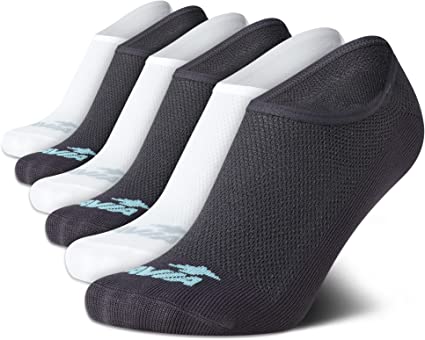 Avia Woman's No Show Athletic Performance Stretch Sport Liner Socks With Non-Slip Grip (6 Pack)