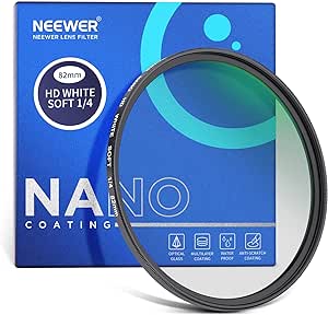 NEEWER 82mm Soft White Diffusion 1/4 Filter Mist Dreamy Cinematic Effect Filter, Ultra Slim Water Repellent Scratch Resistant 30 Layer Nano Coated HD Optical Glass for Video/Vlog/Portrait Photography