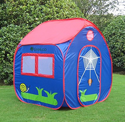 GreEco Kids Pop Up Tent, Play House Tent, 4 X 3.45 X 3.45 Feet, Blue