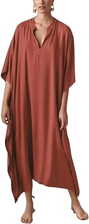 Bsubseach Women Kaftan Dresses Caftan Loungewear Maxi Dress Swimsuit Cover Up Beachwear