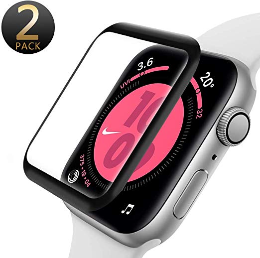 RHESHINE Screen Protector for Apple Watch 44mm Series 5/ Series 4,[2 Pack] Tempered glass Screen Protector for iWatch 44mm [Full Screen][Curved Edge]