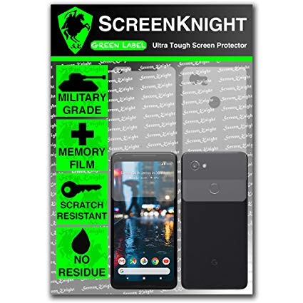 ScreenKnight Google Pixel 2 XL Screen Protector Full Body Military Shield - [Front & Back]