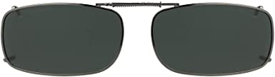 Solar Shield Clip-on Polarized Sunglasses Size 50 Rec 15 Black Full Frame New