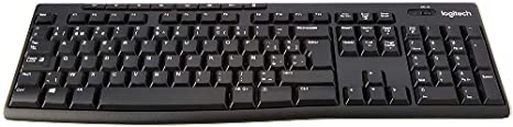 Logitech K270 Wireless Keyboard for Windows, 2.4 GHz Wireless with USB Unifying Receiver, 8 Multimedia & Shortcut Keys, Spill-Resistant, 2-Year Battery Life, PC/Laptop, AZERTY Belgian Layout - Black