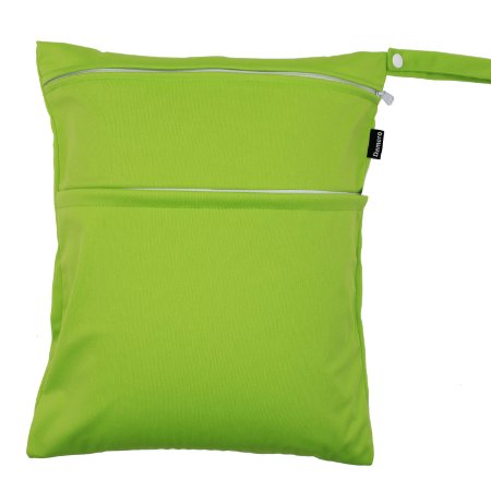 Damero Cute Travel Baby Wet and Dry Cloth Diaper Organizer Bag (Medium, Green)