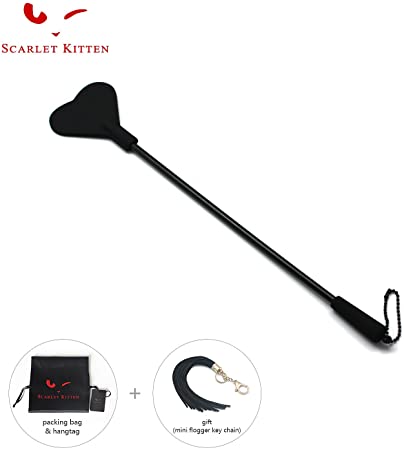 SCARLET KITTEN Silicone Riding Crop Horse Whip with Slapper Heart Shape Jump Bat
