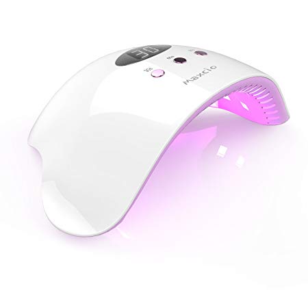 UV Nail Lamp, Maxcio Professional 12W LED Nail Dryer for Gel Polish with 3 Timer Setting, LCD Display, Double-Speed Curing and Smart Sensor