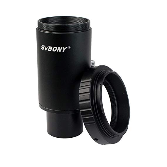Svbony 1.5 inch Extension Tube   1.25 inch T-Mount Adapter   T2 Ring for Canon EOS Camera Telescope Microscope(Black)