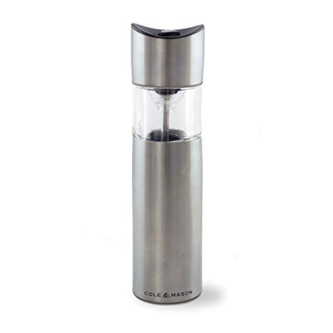 Cole & Mason Penrose Electric Salt and Pepper Grinder - Electronic, Battery Operated Mill, Stainless Steel