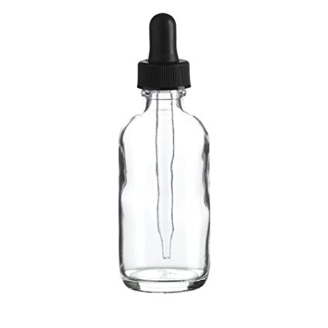 Premium Vials B37-12CL Boston Round Glass Bottle with Dropper, 2 oz Capacity, Clear (Pack of 12)