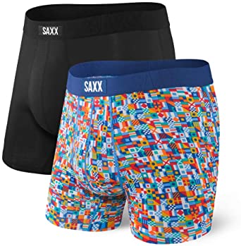 Saxx Men's Underwear – Undercover Boxer Briefs with Built-in Ballpark Pouch Support – Pack of 2, Core