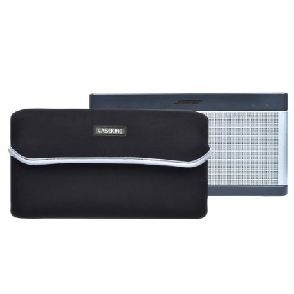 Bose SoundLink Bluetooth Speaker III Sleeve-CASEKING Black Color Soft Neoprene Carrying Travel Sleeve Case Bag for Bose SoundLink Bluetooth Speaker III
