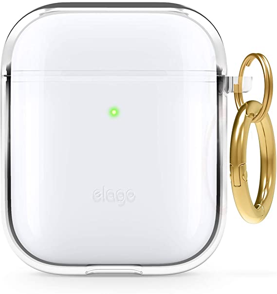 elago Clear Airpods Case with Keychain Designed for Apple Airpods 1 & 2 (Transparent)