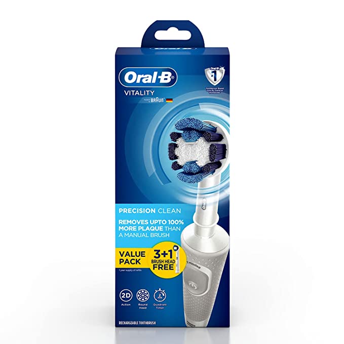 Oral B Vitality Criss Cross Electric Rechargeable Toothbrush with 3 1 Free refill