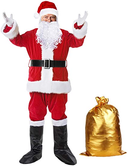 VeMee Christmas Santa Claus Costumes Christmas Santa Fancy Suits Costumes Party Cosplay Outfits