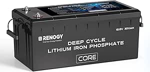 Renogy 12V 24V 48V 300Ah LiFePO4 Core Series Deep Cycle Lithium Iron Phosphate Battery, 5000  Cycles, Built-in 200A BMS, Perfect for RV, Marine, Camping, Trolling Motors