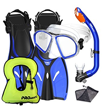 Promate Youth Snorkel Combo Set with Snorkeling Fins