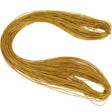 Shappy Metallic Cord Jewelry Thread Craft String Lift Cord for Jewelry and Craft Making, Gold, 100 Meters/ 109 Yards