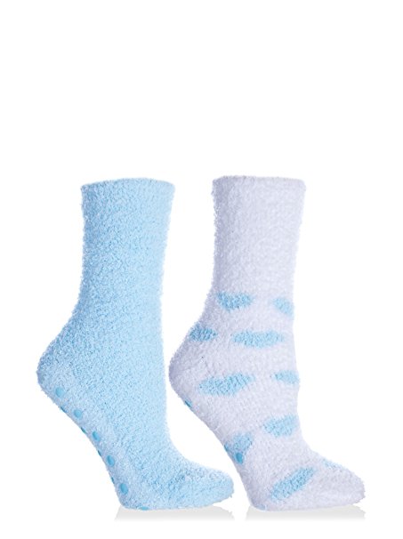Kissables Lavender Capsule Infused Fluffy Chenille Socks - 2 Pair Pack