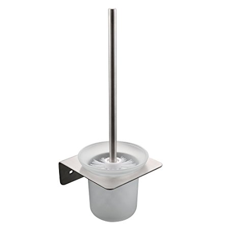 KES Toilet Brush with Holder Set Wall Mount SUS304 Stainless Steel Holder, Brushed Finish, A21430-2