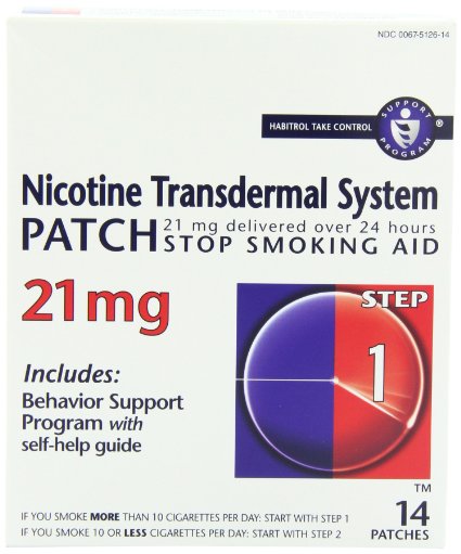 Nicotine Transdermal System Patch Stop Smoking Aid 21 mg Step 1 14 patches