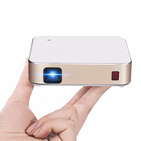 Mini Projector,ELEGIANT 1080P Pocket Projector 2000 lumens HD Android 4.4 with WIFI connection portable projector Intelligent Wireless Mobile Phone Projector for Home Outdoor Backyard Cinema Theather