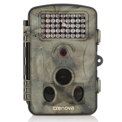 Crenova Game and Trail Hunting Camera 12MP 1080P HD With Time Lapse 65ft 120° Wide Angle Infrared Night Vision 42pcs IR LEDs 2.4" LCD Screen Scouting Camera Digital Surveillance Camera