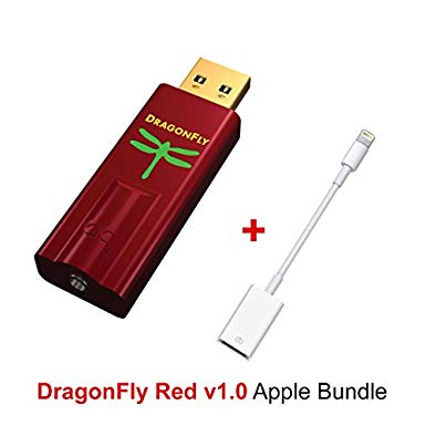AudioQuest Apple Bundle for DragonFly Red USB DAC, Preamp, Headphone Amp and Apple Lightning to USB Camera Adapter