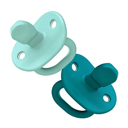 Boon JEWL Orthodontic Silicone Stage 2 Pacifier, 2 pack, Blue